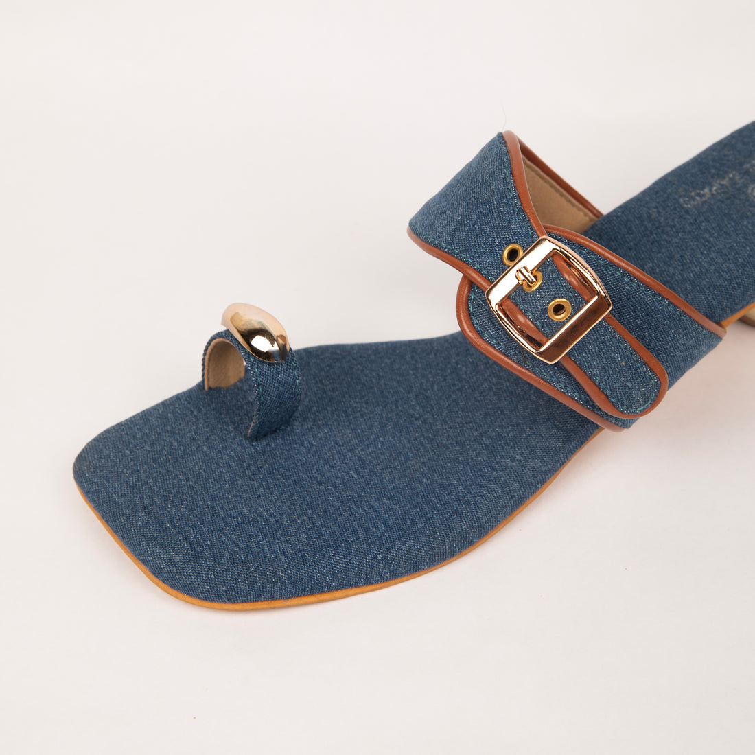 Denim Kolhapuri Heels