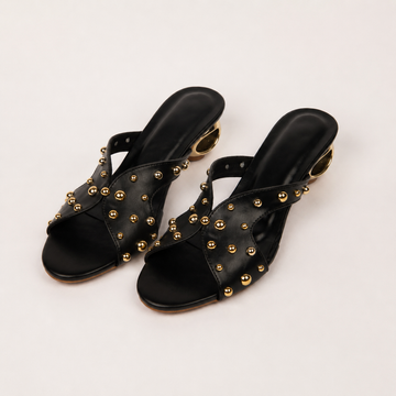Black studded heels