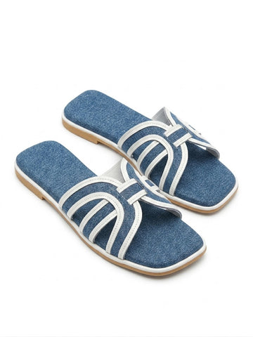 Denim curve flats