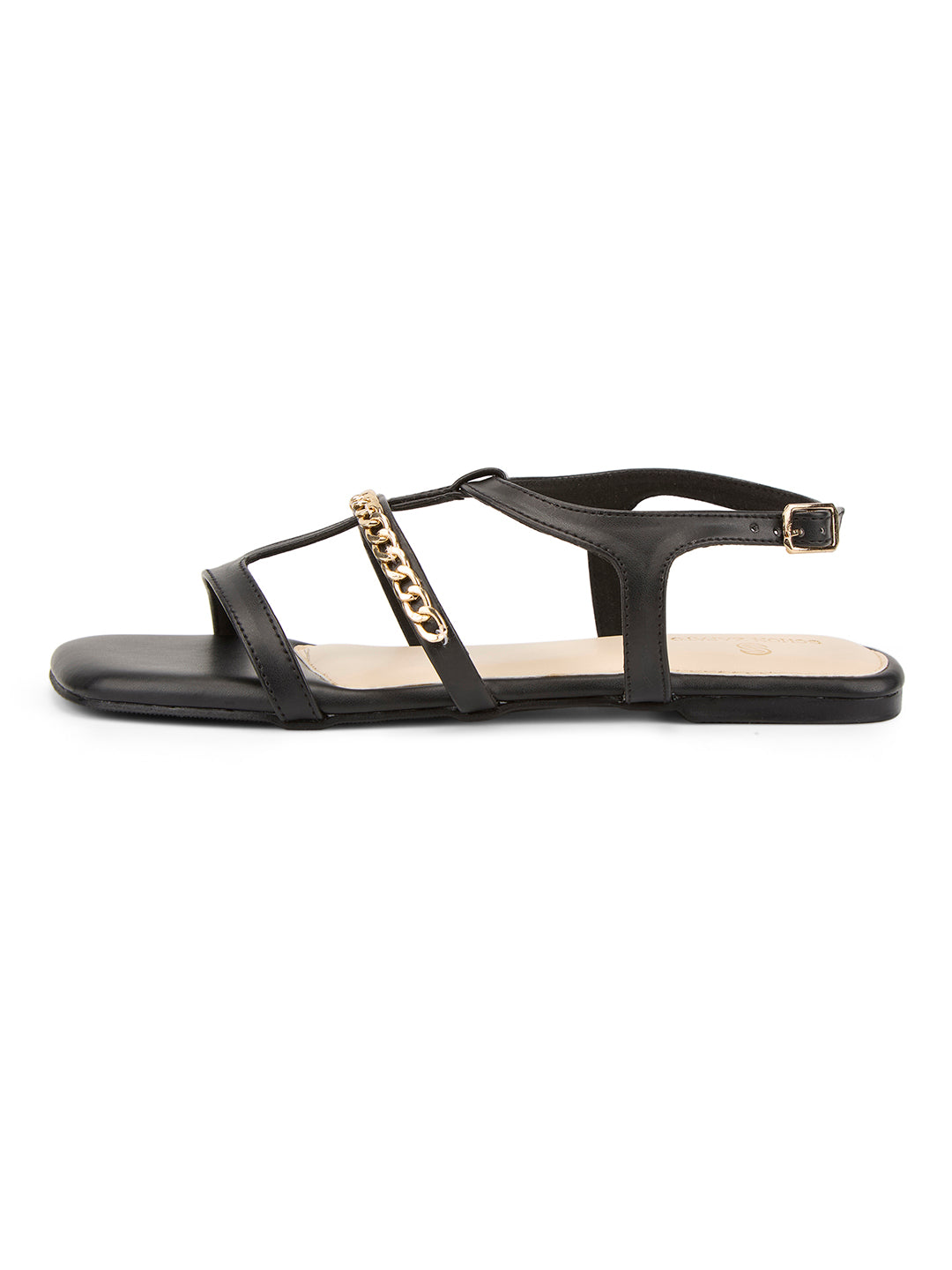 Black chain flats