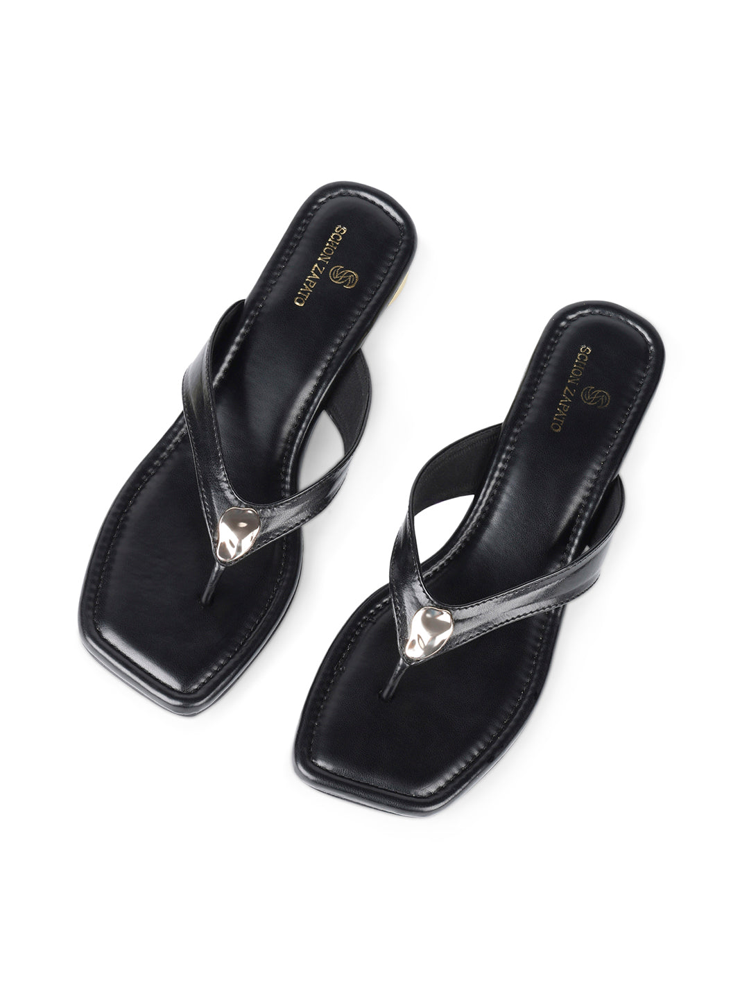 Black gold studded Heel